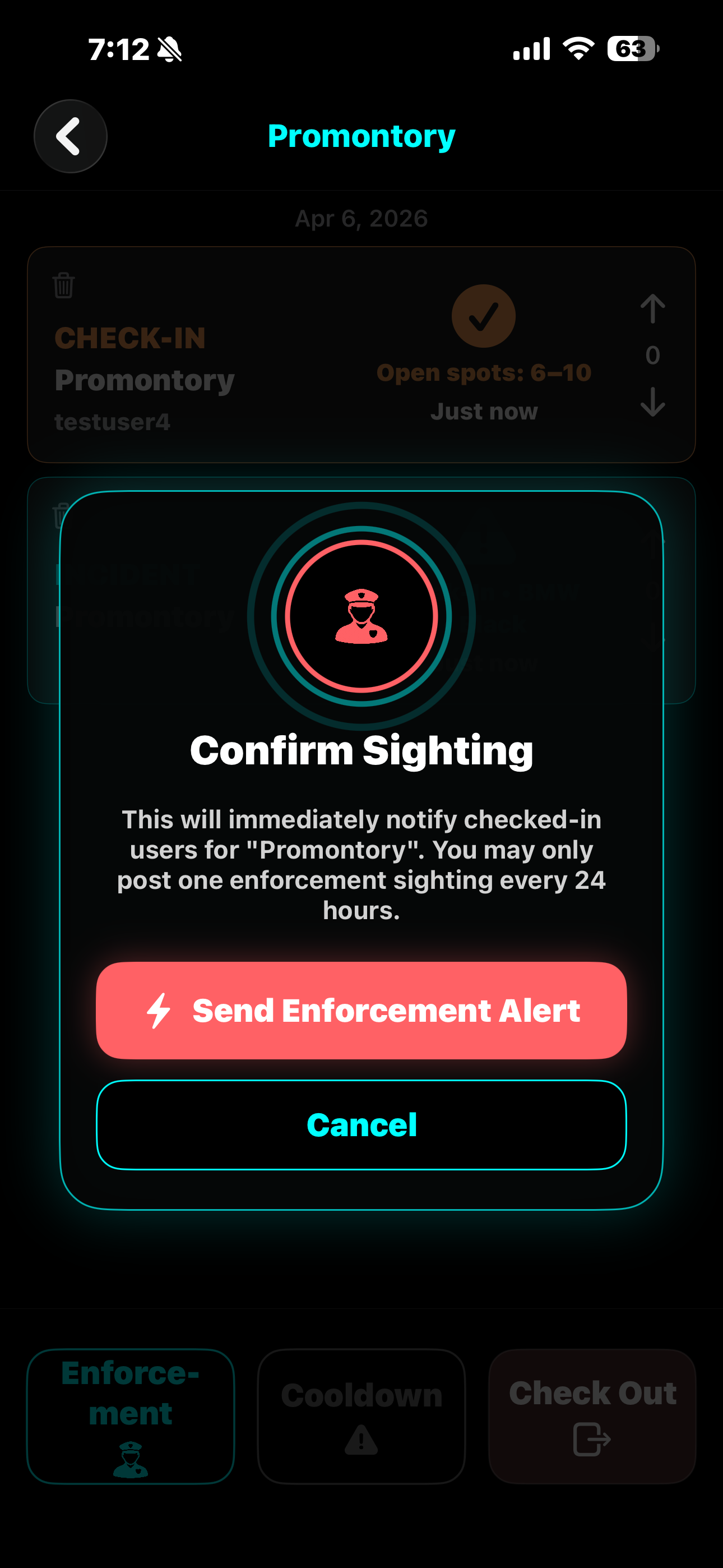 Create alert screenshot